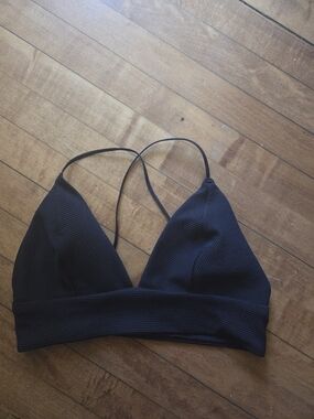 Black Strappy Triangle Bralette - Women Intimates & Swimwear